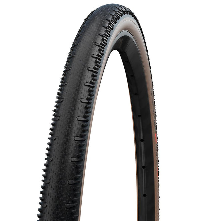 Schwalbe, G-One RS, Gravel Tire, 700x45C, Folding, Tubeless Ready, Addix Race, Pro, 67TPI, Tanwall