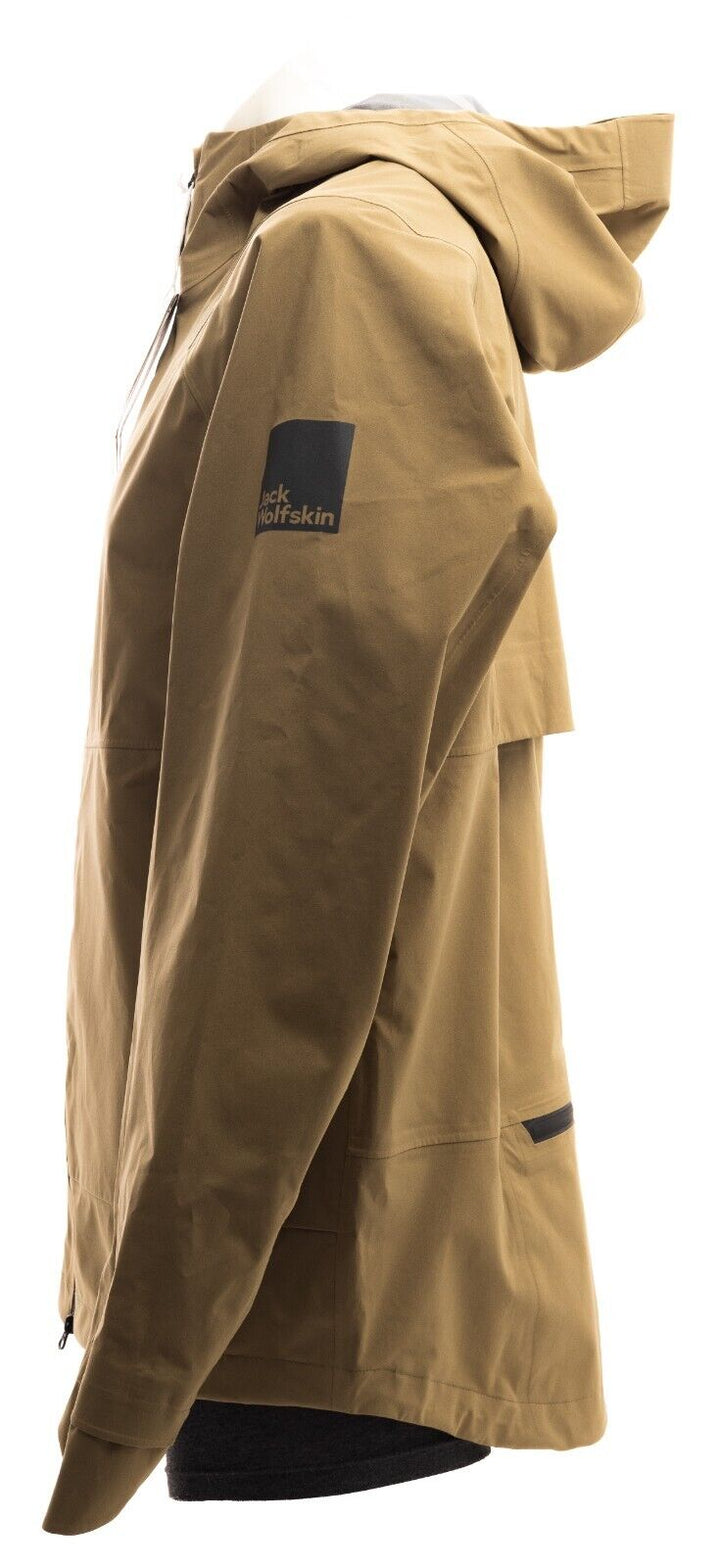 Jack Wolfskin Bike Commute Mono Hooded Jacket Men MEDIUM Grey Olive Waterproof