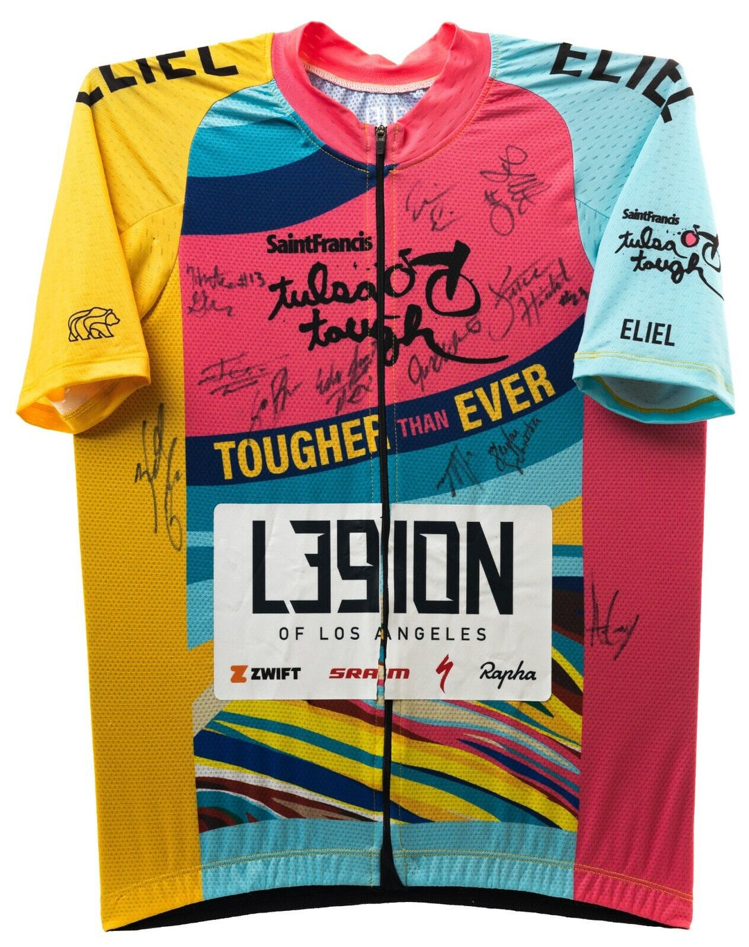 2021 Tulsa Tough Men Champion L39ION Pro Cycling MEDIUM Short Slv Jersey Signed