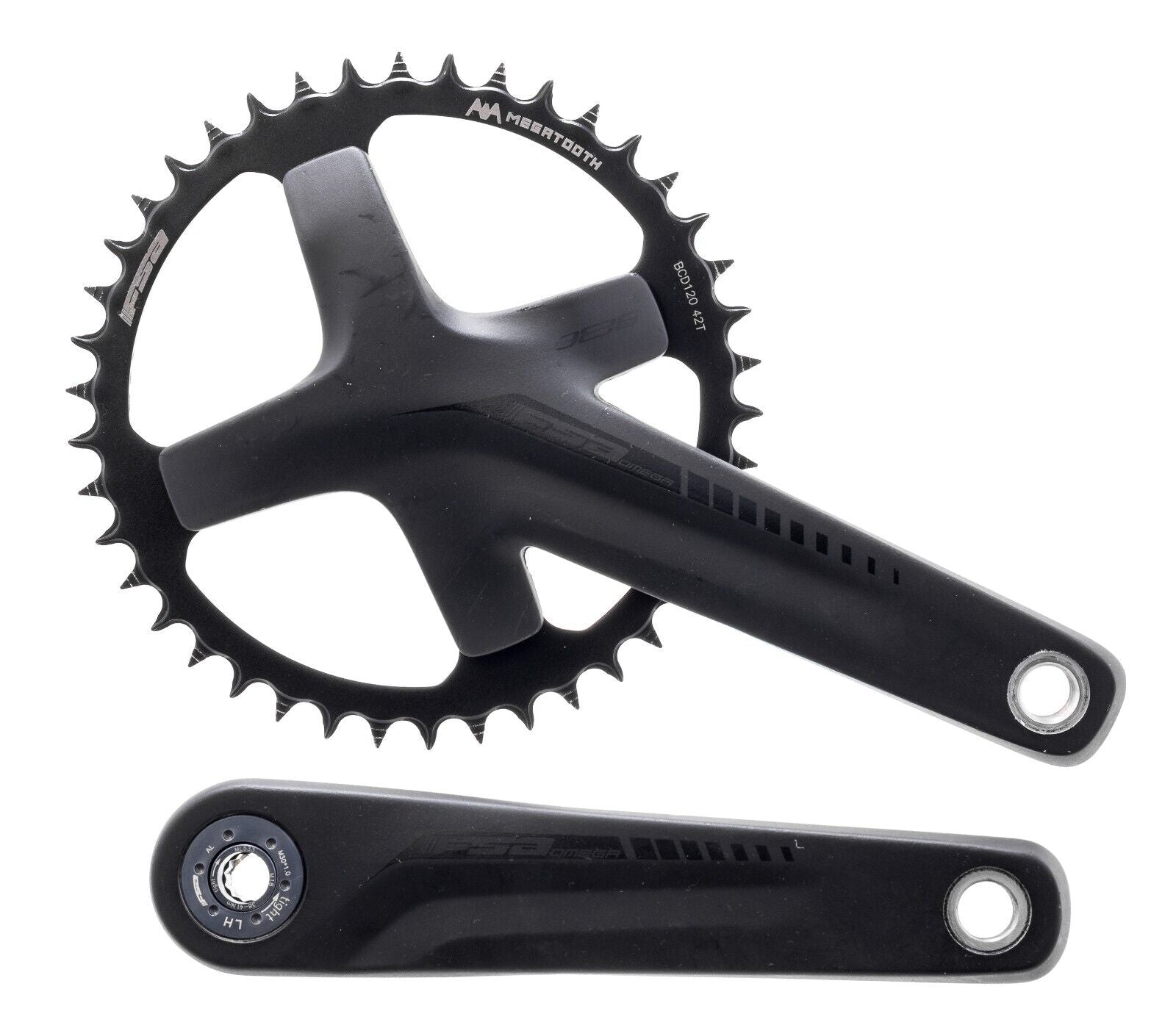 FSA Omega Adventure 2x 10 11 Spd Alloy Crankset 172.5mm 1x 42T Chainring Bike