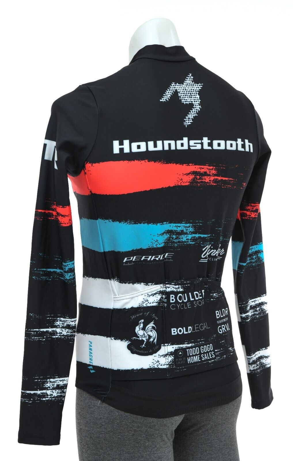 Panache Houndstooth Racing Pro Thermal Long Slv Jersey Men MEDIUM Black Bike HTR