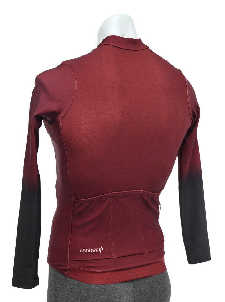 Panache Pro Thermal Long Sleeve Jersey Men 2XS Maroon Fade Road Mountain Bike