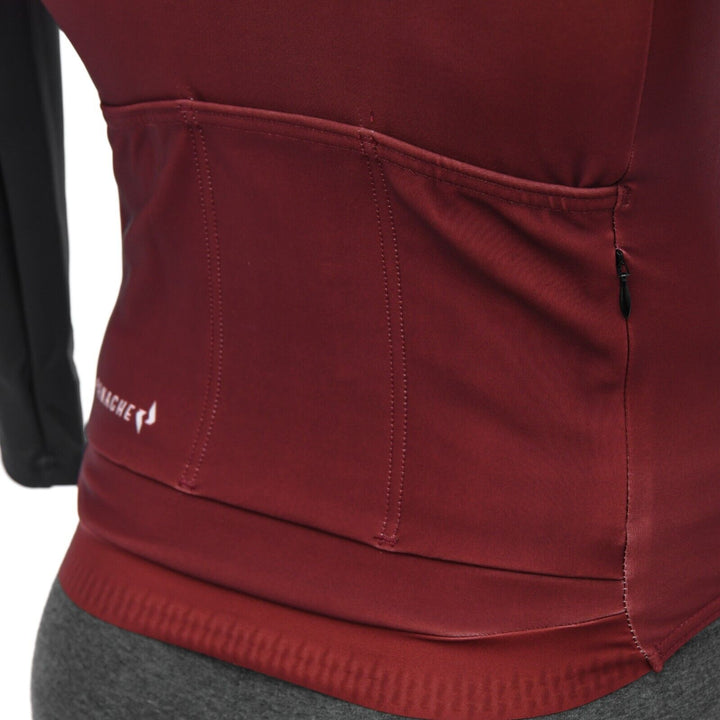 Panache Pro Thermal Long Sleeve Jersey Men 2XS Maroon Fade Road Mountain Bike