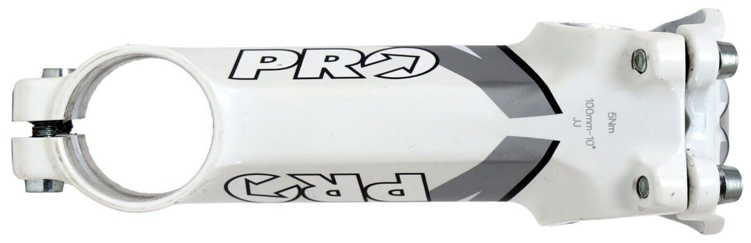 PRO Vibe 7s Alloy Road Bike Stem 31.8 x 100mm 10º White 1 1/8" 2 Bolt MTB Gravel