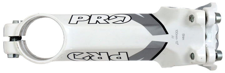 PRO Vibe 7s Alloy Road Bike Stem 31.8 x 100mm 10º White 1 1/8" 2 Bolt MTB Gravel