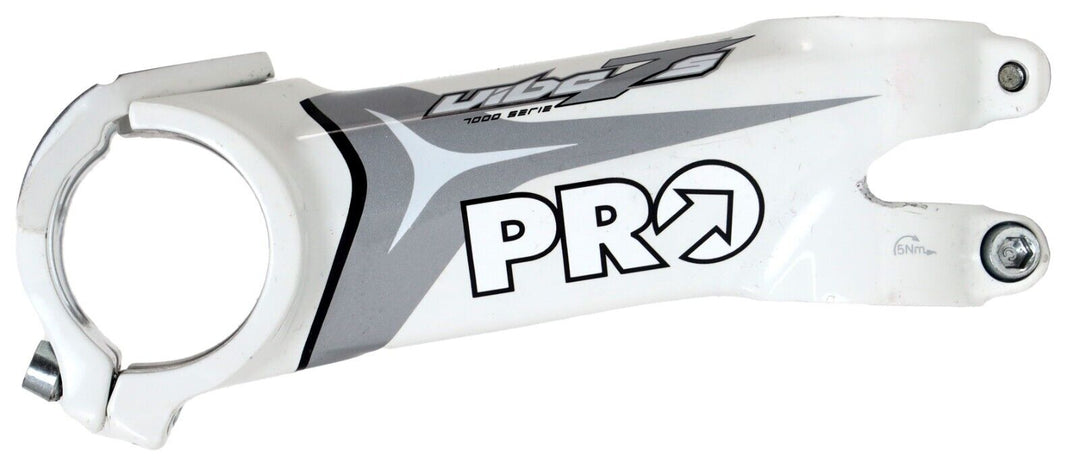 PRO Vibe 7s Alloy Road Bike Stem 31.8 x 100mm 10º White 1 1/8" 2 Bolt MTB Gravel