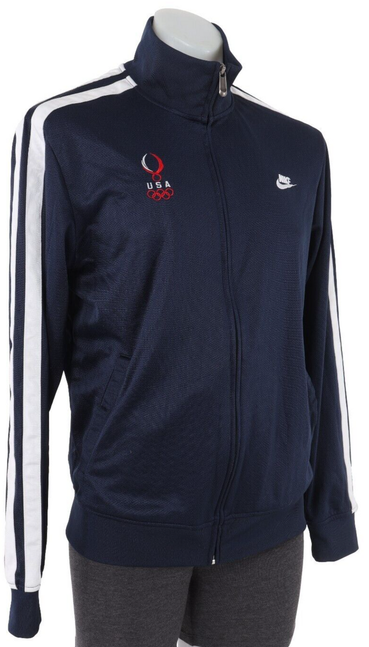 Nike USA Olympic Team Track Jacket Men LARGE Navy United States