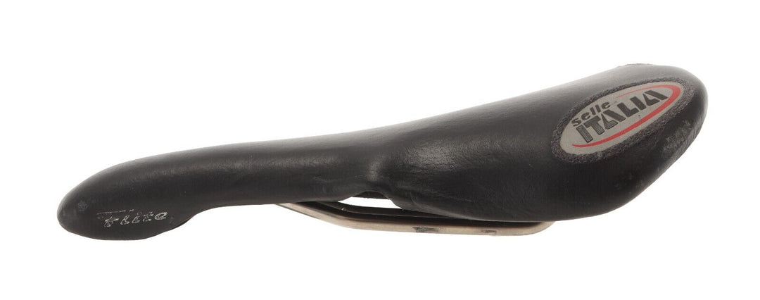 Selle Italia Flite Titanium Road Bike Saddle 140mm 7 x 7mm BLACK Leather Vintage