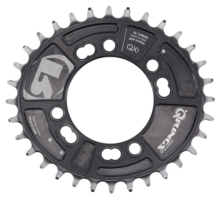 Rotor Q-Rings QX1 Oval Mtn Bike Chainring 9-12 Spd 32T 76mm BCD 4 Bolt OCP XC