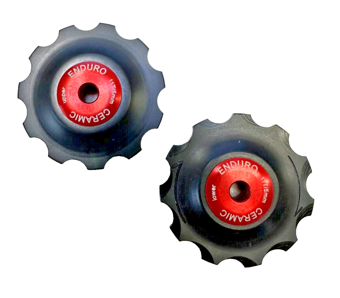 Enduro Ceramic Pulley Wheel Set Shimano 11s Road Bike RED 11t 5mm Delrin Race