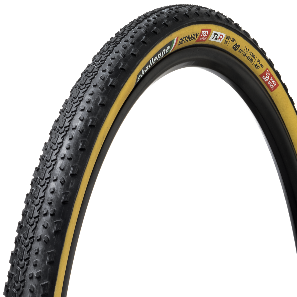 Challenge Getaway PRO Tubeless Tire 700x 40c TLR Gravel Cyclocross Bike Tanwall