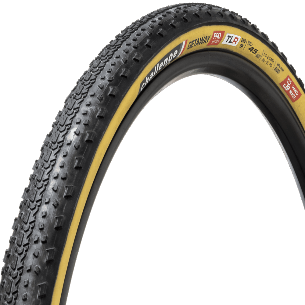 Challenge Getaway PRO Tubeless Tire 700x 45c TLR Gravel Cyclocross Bike Tanwall