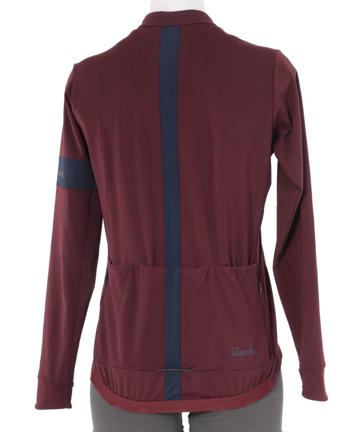 Rapha Souplesse Thermal Long Sleeve Jersey Women LARGE Maroon Road Bike