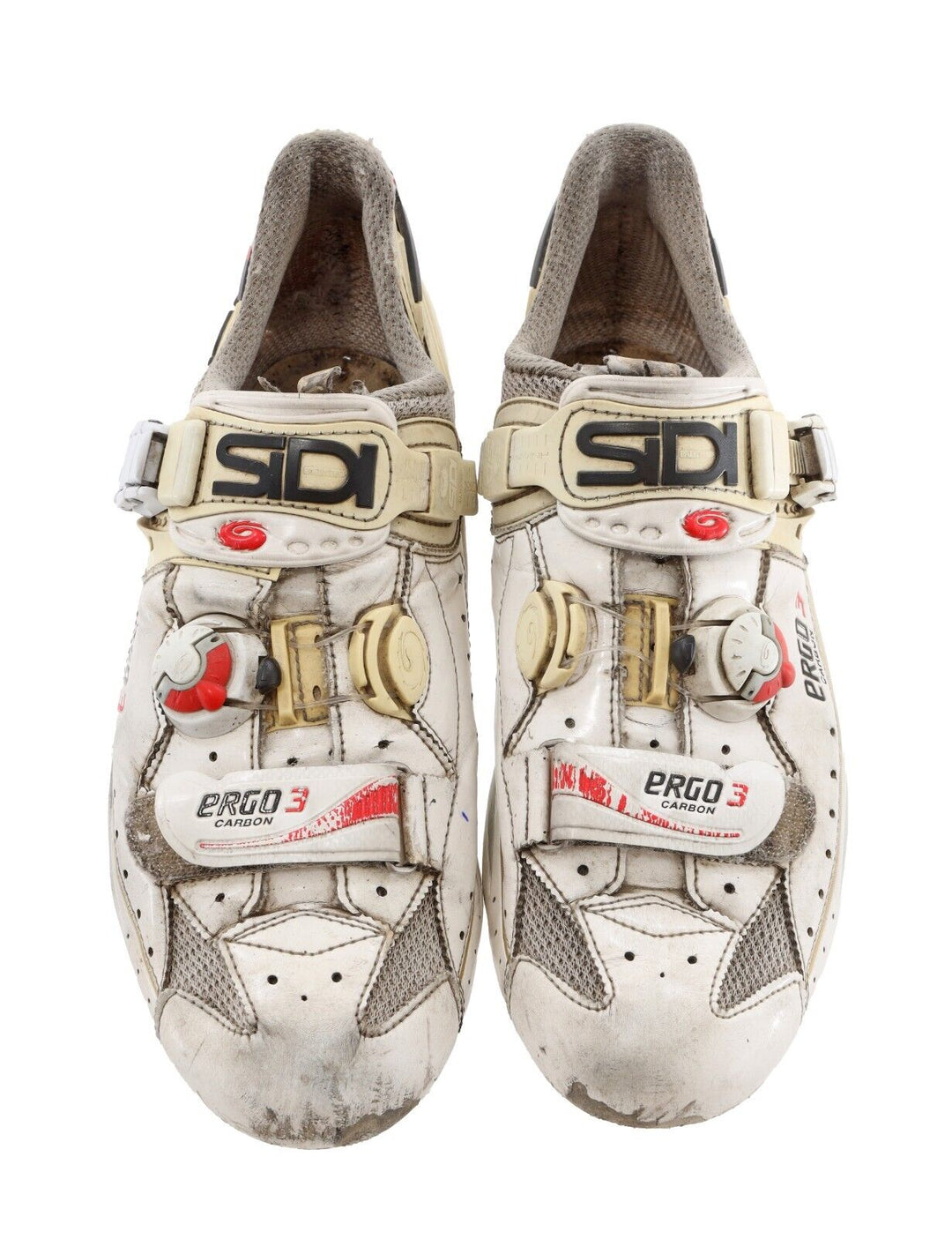 Sidi Ergo 3 Carbon Road Bike Shoes EU 44 US Men 10 WHITE 3 Bolt Race Cycling