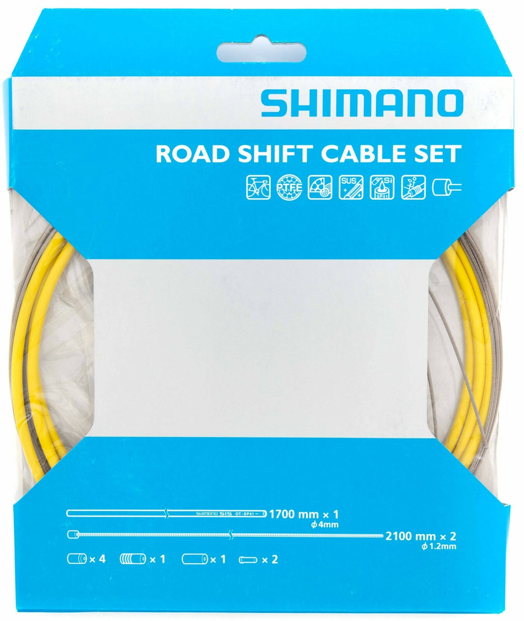 Shimano Road Bike PTFE Shift Cable Set ORANGE BLUE GREEN RED YELLOW Housing