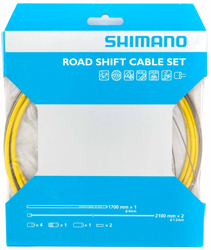 Shimano Road Bike PTFE Shift Cable Set ORANGE BLUE GREEN RED YELLOW Housing