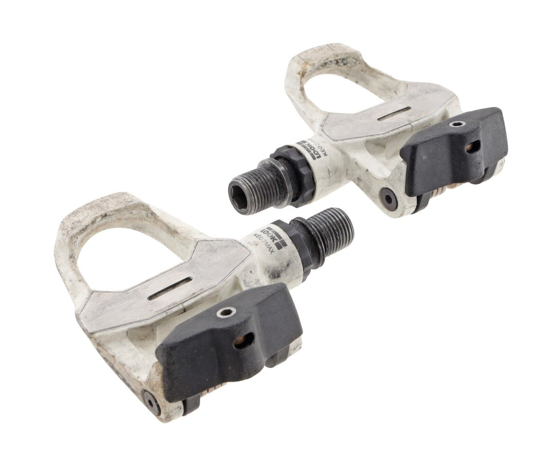 Look KEO 2 Max Steel Clipless Road Bike Pedals WHITE 3-Bolt Triathlon Cycling