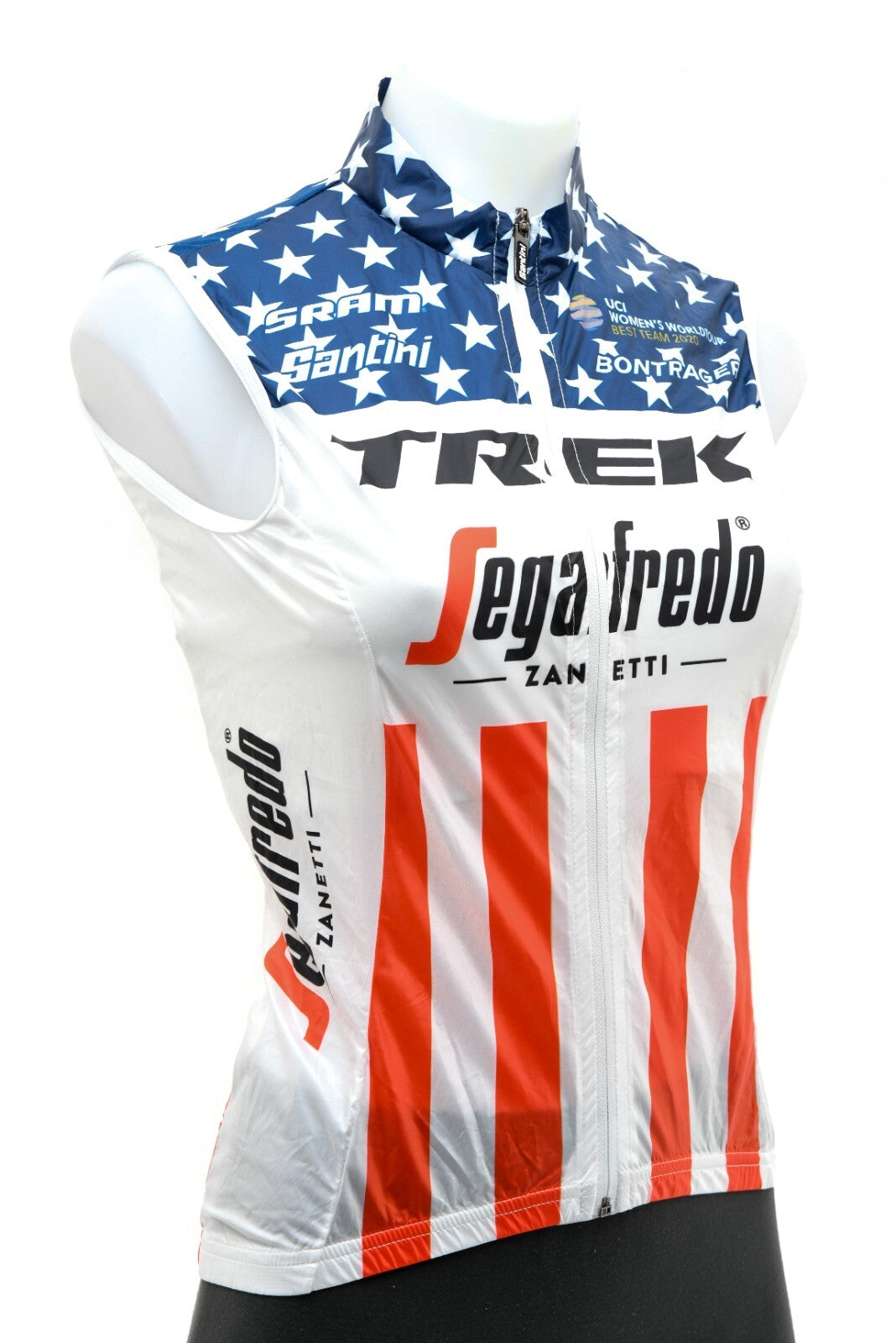 Santini Trek Segafredo Pro Cycling USA Champ Light Wind Vest Women XS Road Bike
