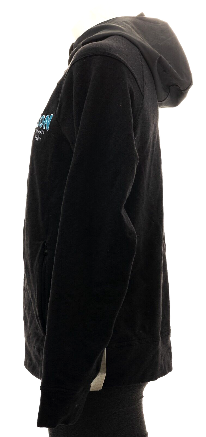Lululemon City Sweat Hoodie Axeon Pro Team Men MEDIUM Black Full Zip Reflective