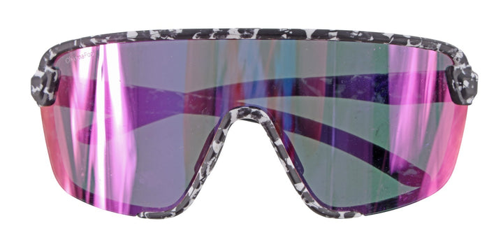Smith Bobcat Sunglasses Black Marble Frame Violet Mirror Lens + Clear Lens