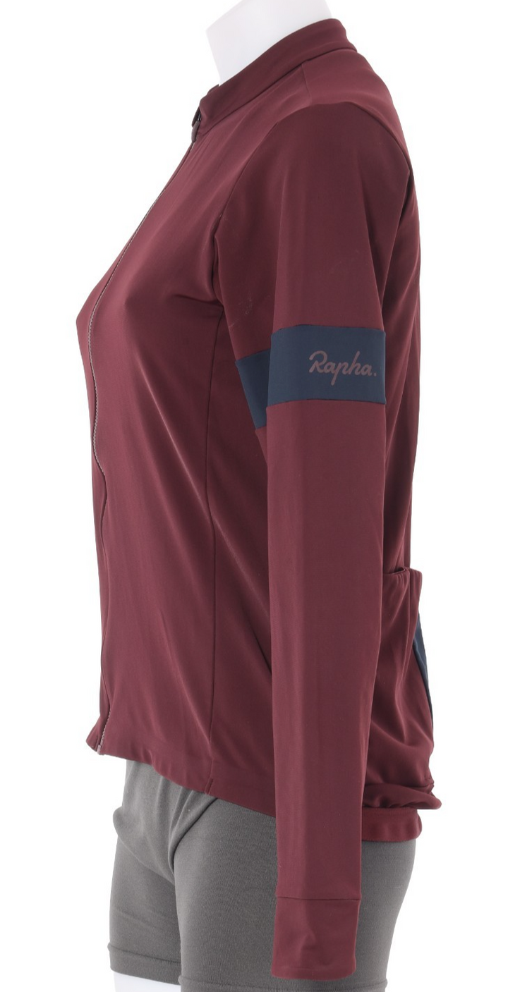 Rapha Souplesse Thermal Long Sleeve Jersey Women LARGE Maroon Road Bike