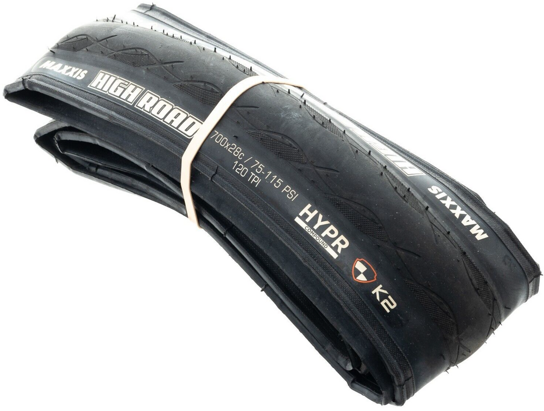 Maxxis High Road Road Bike Tire 700 x 28c HYPR Compound K2 120 TPI Gen 1 Tri TT