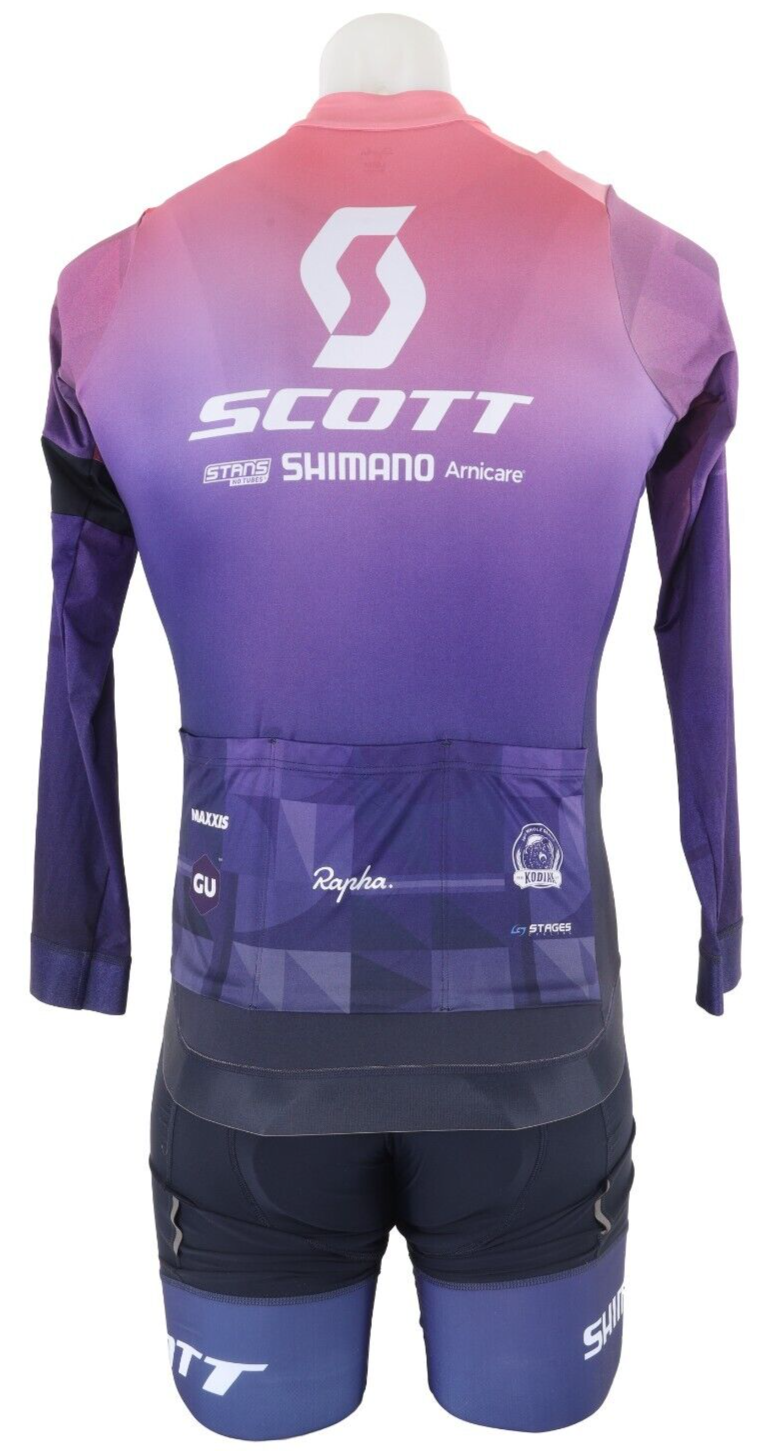 Rapha Scott Pro Team Training Long Sleeve Cycling Kit Men LARGE Purple Shimano