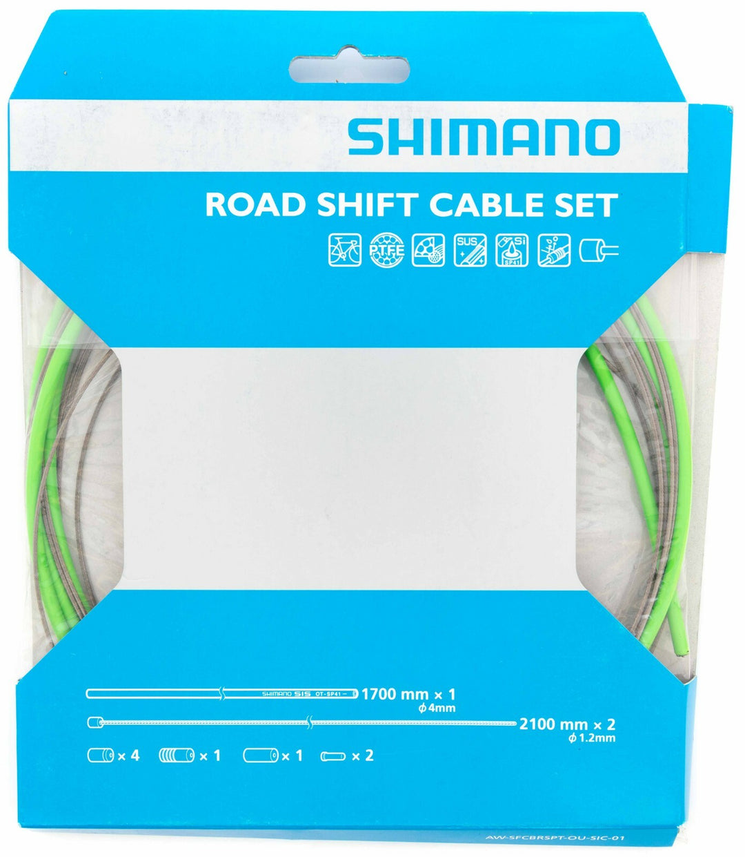 Shimano Road Bike PTFE Shift Cable Set ORANGE BLUE GREEN RED YELLOW Housing