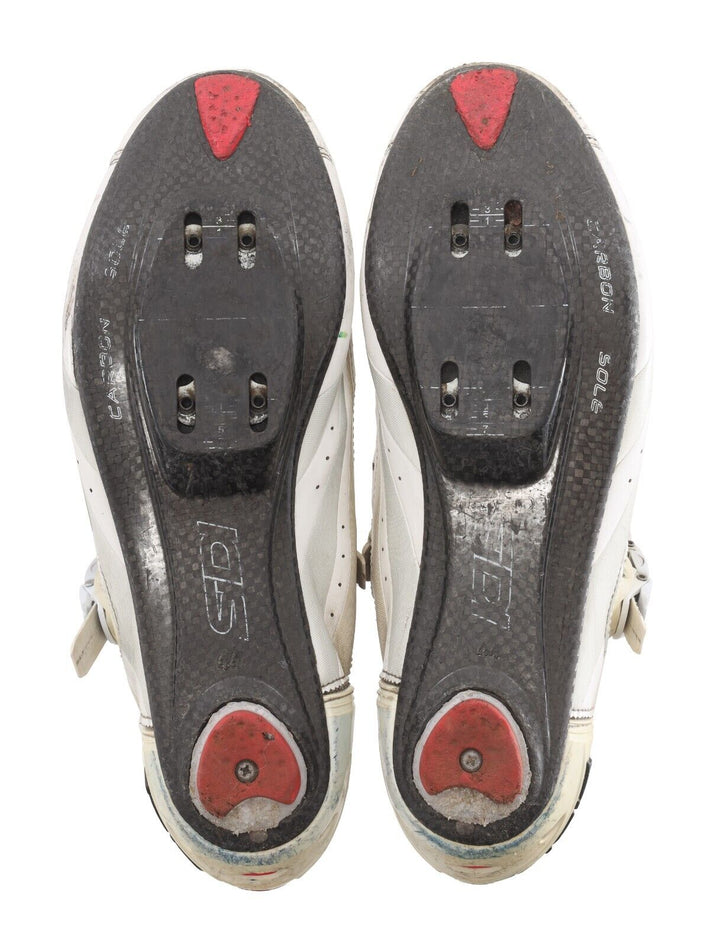 Sidi Ergo 3 Carbon Road Bike Shoes EU 44 US Men 10 WHITE 3 Bolt Race Cycling