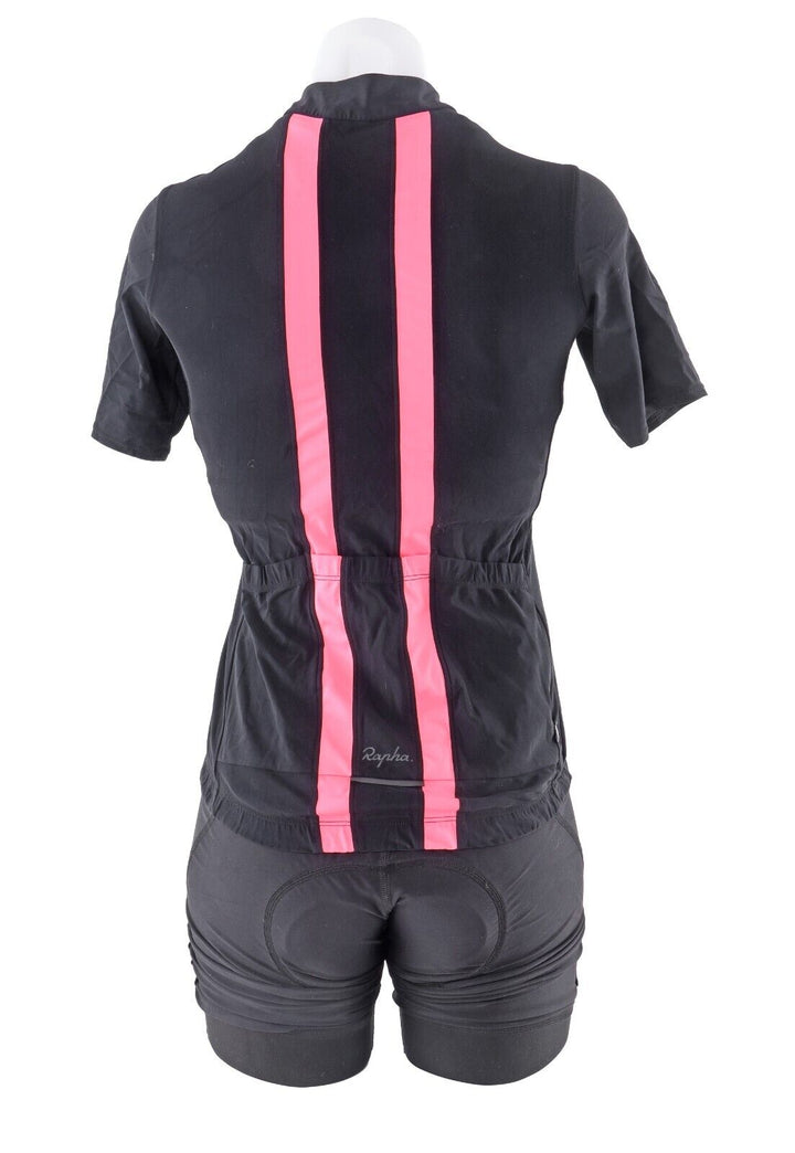 Rapha Souplesse Short Sleeve Cycling Kit Women SMALL Black Jersey + Bibs Road