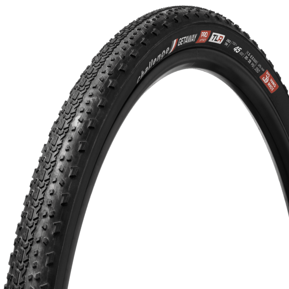 Challenge Getaway PRO Tubeless Tire 700x 45c TLR Gravel Cyclocross Bike Black