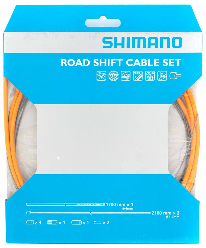 Shimano Road Bike PTFE Shift Cable Set ORANGE BLUE GREEN RED YELLOW Housing