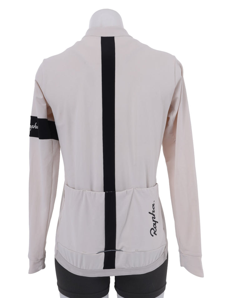 Rapha Souplesse Thermal Jersey Women LARGE White Road Bike Gravel Mountain Race
