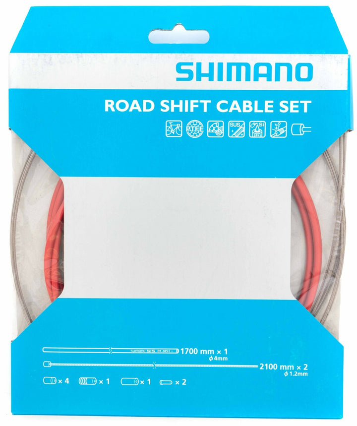 Shimano Road Bike PTFE Shift Cable Set ORANGE BLUE GREEN RED YELLOW Housing