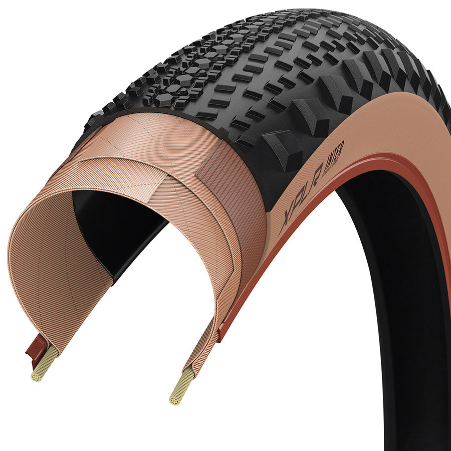 Zipp, Goodyear XPLR Inter, Gravel Tire, 700x50C, Folding, Tubeless Ready, Dynamic:UHP, M:Wall, Black