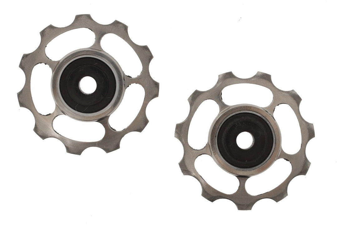 CeramicSpeed Titanium Coated Pulley Wheel Set Silver Shimano 11 Speed Road Bike