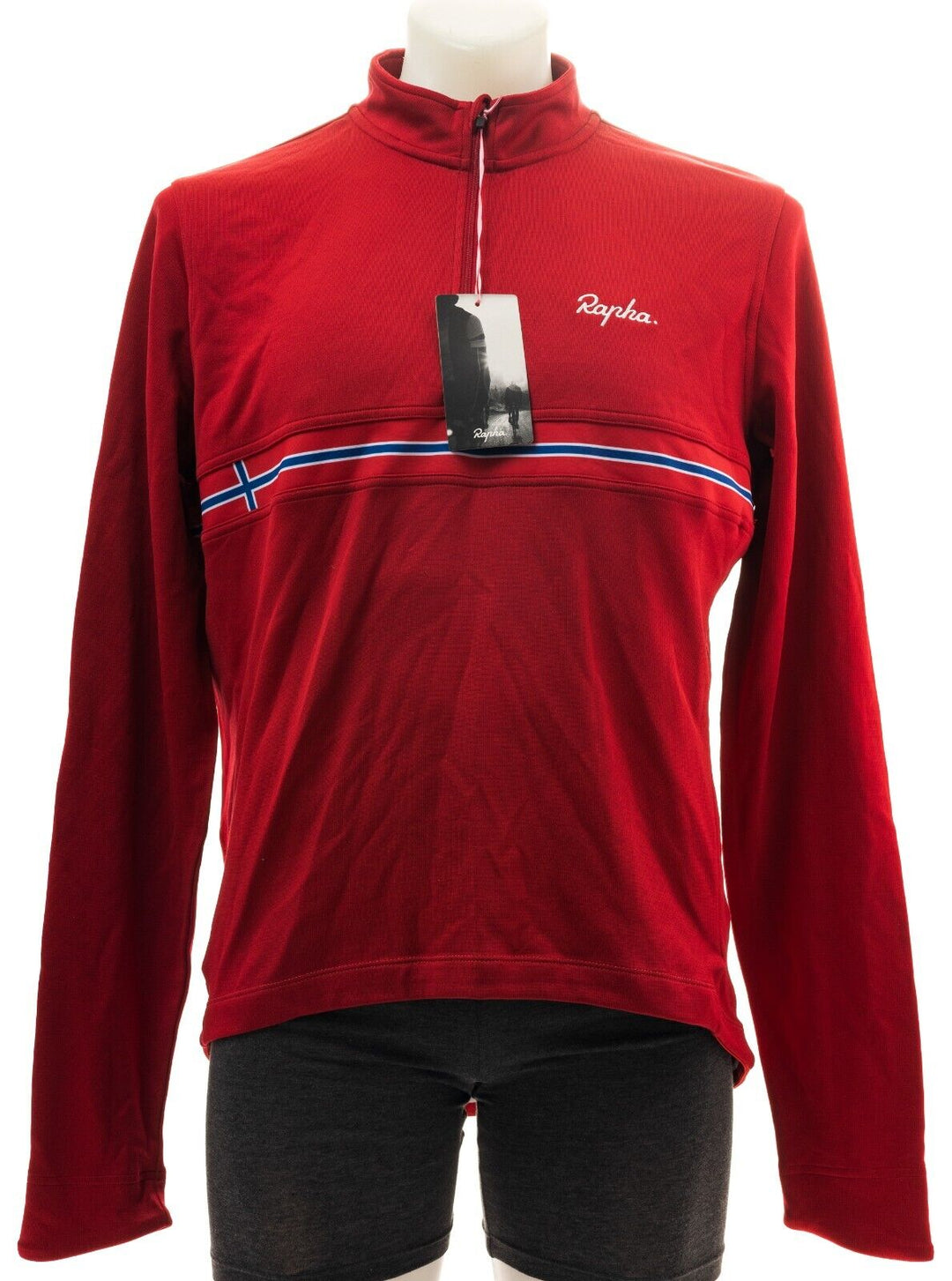 Rapha Long Sleeve Country Jersey Norway Men 2XL RED Road Cycling Gravel Wool