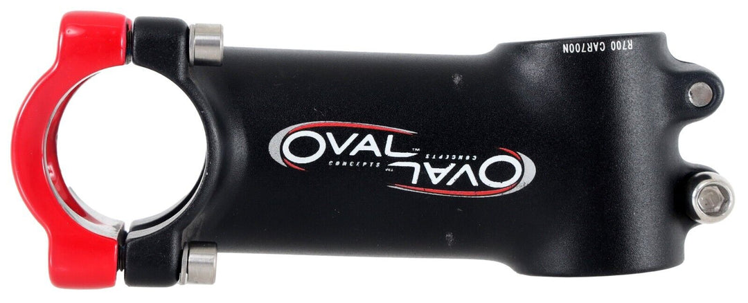 Oval Concepts Alloy Road Bike Stem 31.8 x 90mm +/-6º 1 1/8" Black/Red Gravel MTB