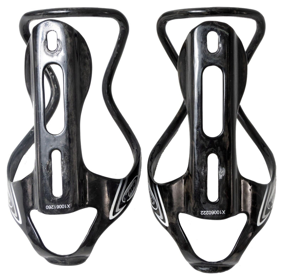 RavX Gamma Glossy UD Carbon Silver Logo Water Bottle Cages 1 PAIR Road Bike Race