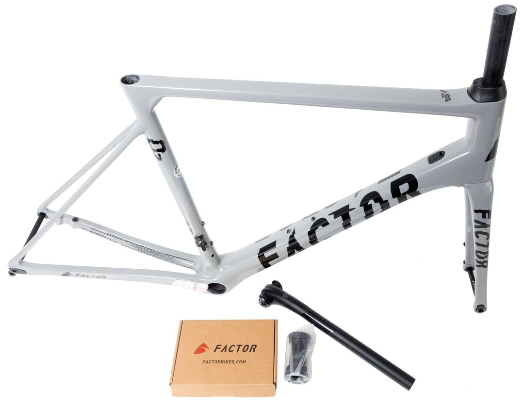 Factor O2 Disc Carbon Road Bike Frameset 56cm Shattered Gray Thru-Axle Race 2020