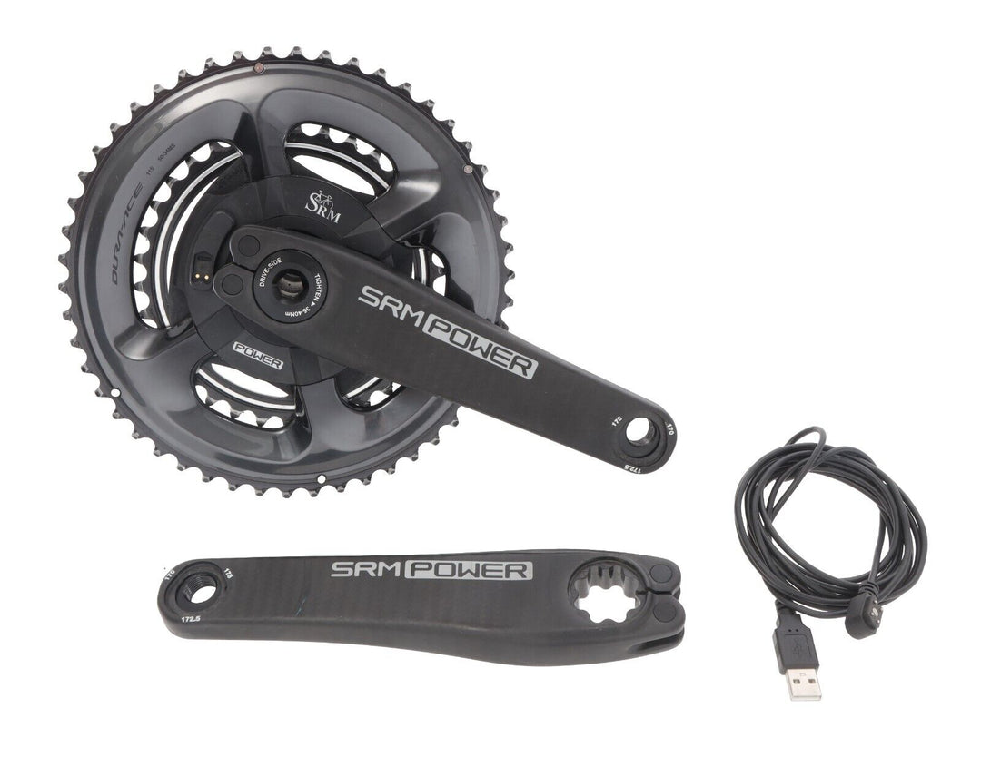 SRM LOOK Origin Carbon Power Meter PM7 Crankset 2x11 Spd 50/34T Tri-Lobe Shimano