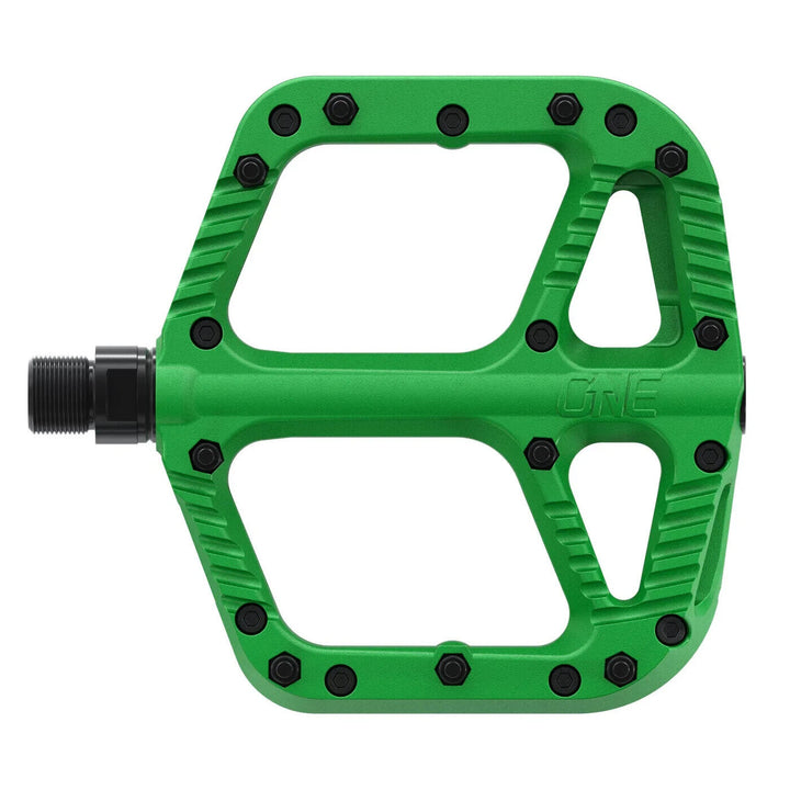 OneUp Composite Flat 10P Mountain Bike Pedals 9/16" GREEN Street Dirt Jump LARGE