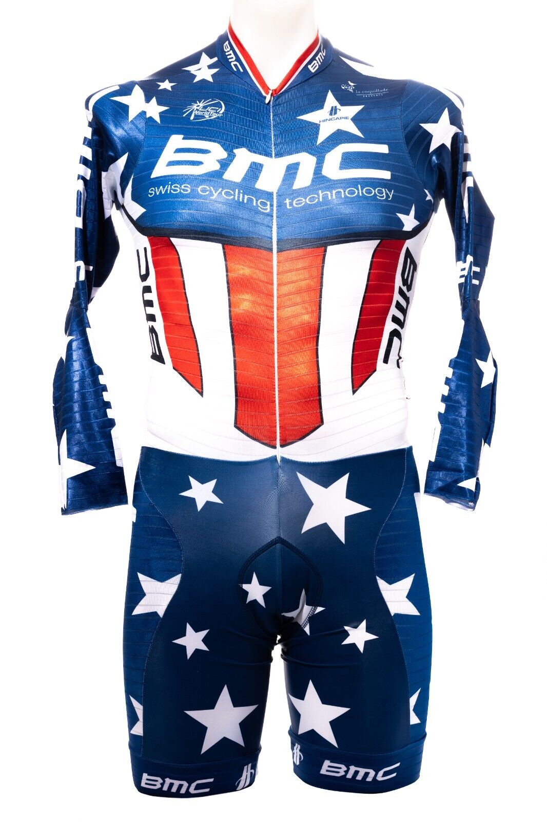 Hincapie BMC Pro Cycling Team USA Champ Long Slv Skinsuit Men XS Time Trial Bike