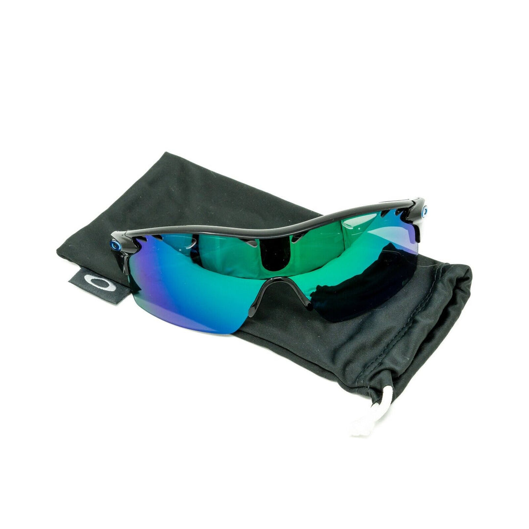 Oakley RadarLock Pitch Cycling Sunglasses Polished Black/Grey Blue Mirrored L-13