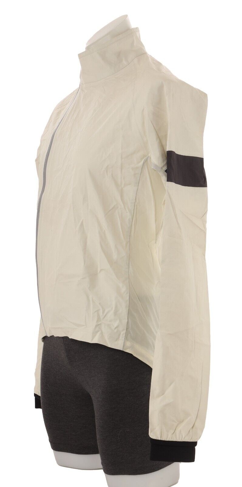 Rapha Men Core Rain Jacket LARGE Off White Cycling Road Bike Reflective Gravel