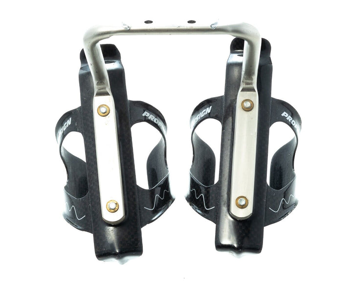 Profile Design Carbon Water Bottle Cage PAIR With Minoura Saddle Mount Triathlon