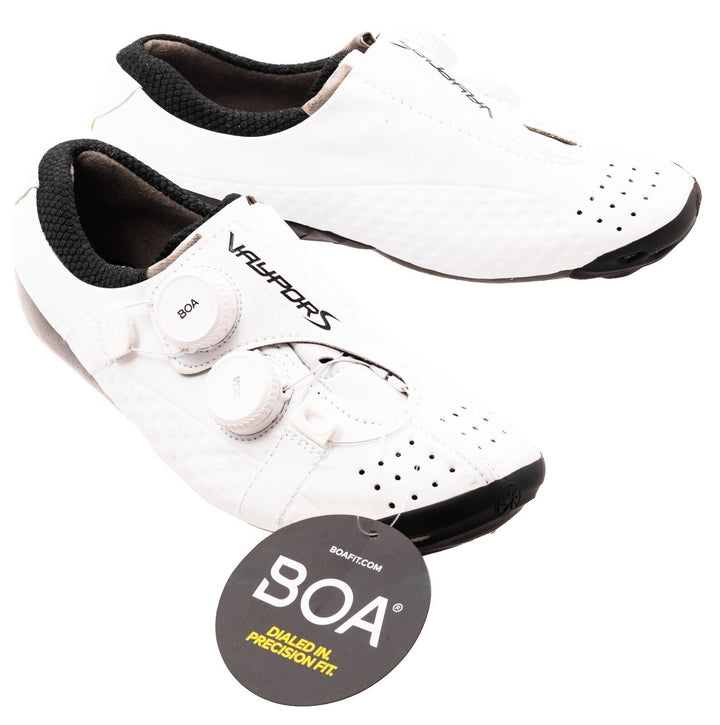 Bont Vaypor S Carbon Road Cycling Shoes EU 37 WIDE US 4.5 WHITE BOA Dial 3 Bolt