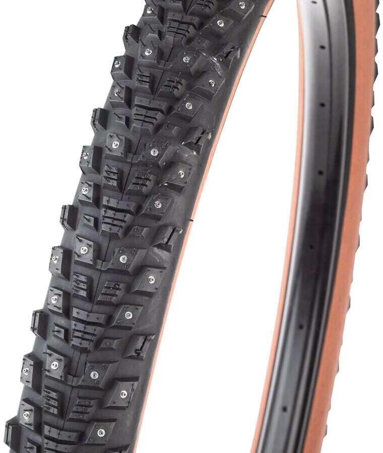 45NRTH Kahva Studded 252 Tubeless Mtn Bike Tire 29x 2.25 60TPI Ice Snow Tanwall