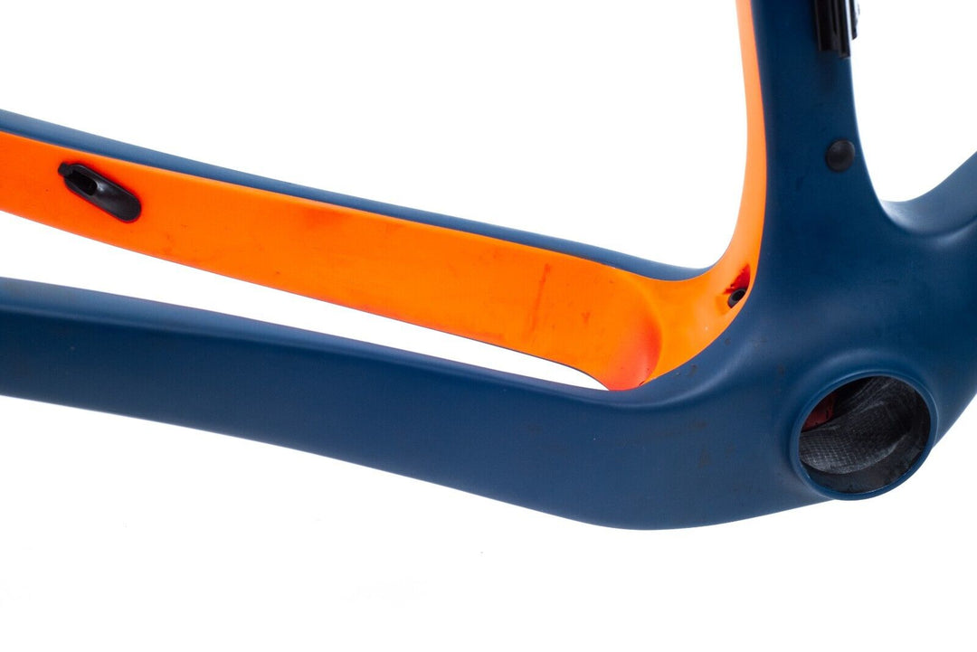 Rinasclta Aero Carbon Gravel Bike Frameset 58cm Disc/Rim Brake Blue/Orange Road