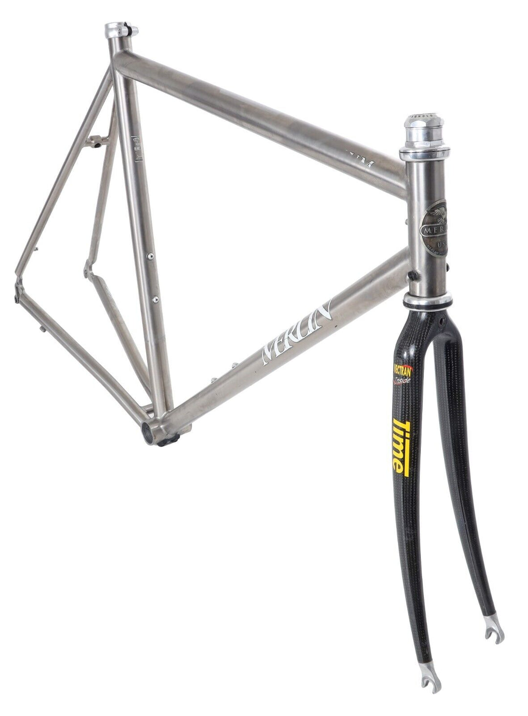 Merlin Titanium Road Bike Frameset 56cm QR Rim 700c Time Fork Campy Headset 2001